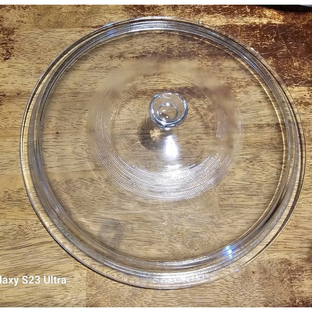 LARGE ROUND CLEAR GLASS REPLACEMENT LID USA 2 - O.D 13" ID 11 1/2"